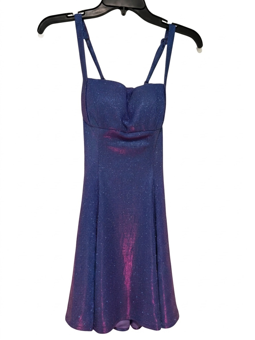 Dear Moon from Dillard’s Iridescent Blue-Purple Glitter Fit & Flare Dress NWT
